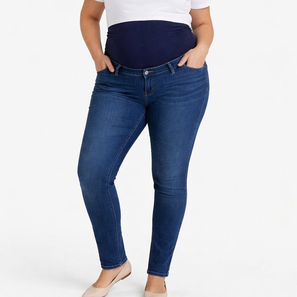 Maternity H&M Mama Denim Stretch Skinny High Rib Jean Pants size 14